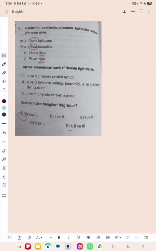 Biyoloji Canlıların Sınıflandırılması