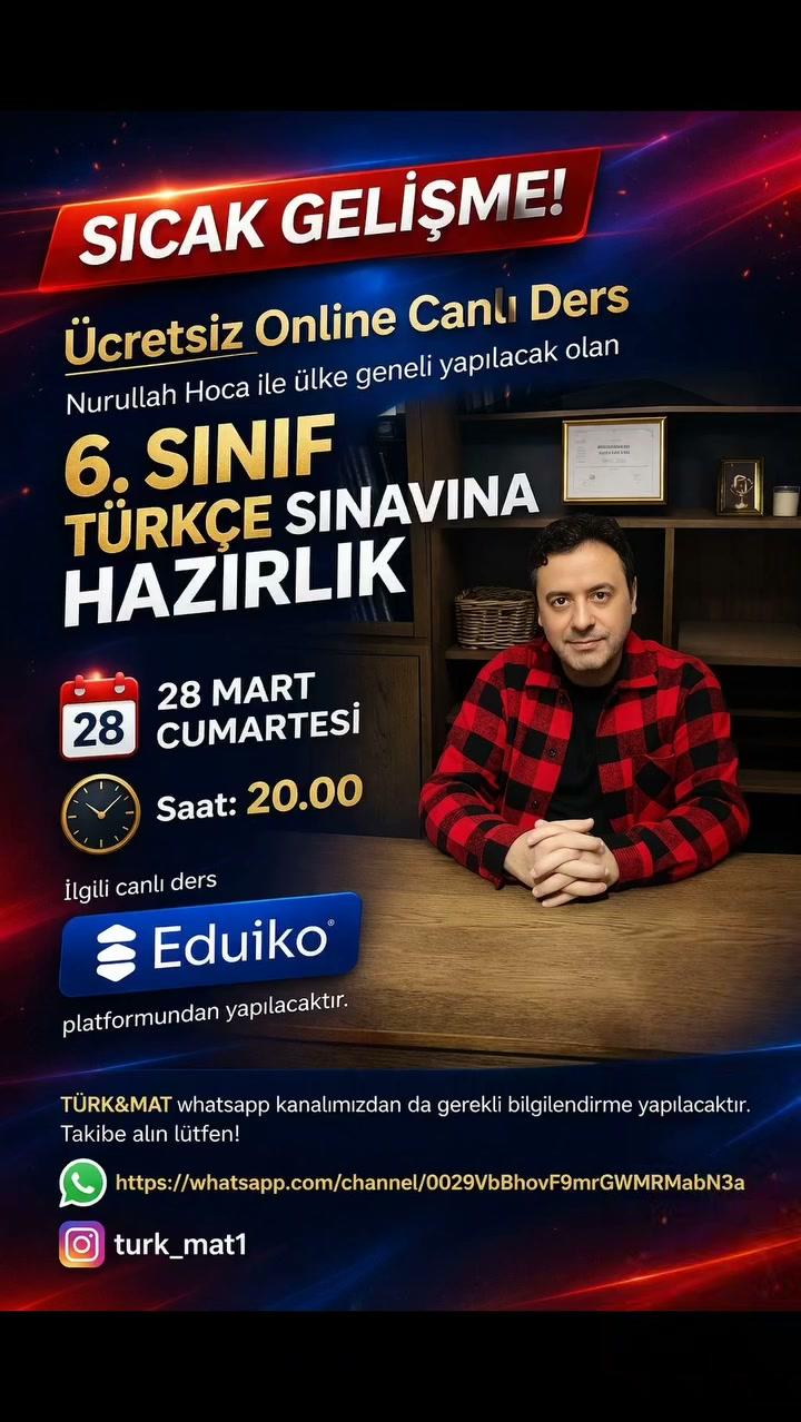 ÜCRETSİZ 6.SINIF TÜRKÇE YAZILI SINAVINA HAZIRLIK