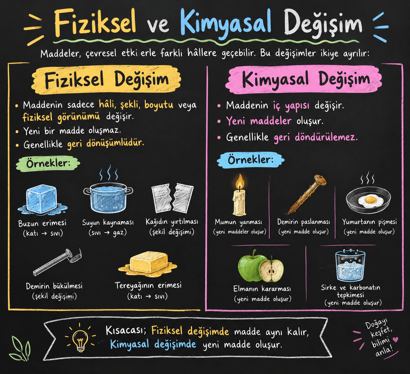 Fiziksel ve Kimyasal Değişim Panosu