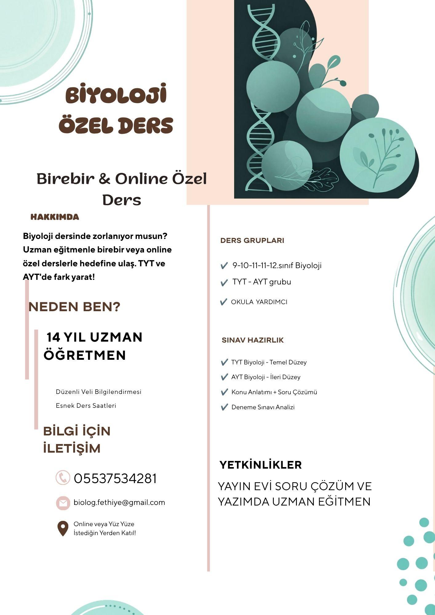 BİYOLOJİ ÖZEL DERS (1)