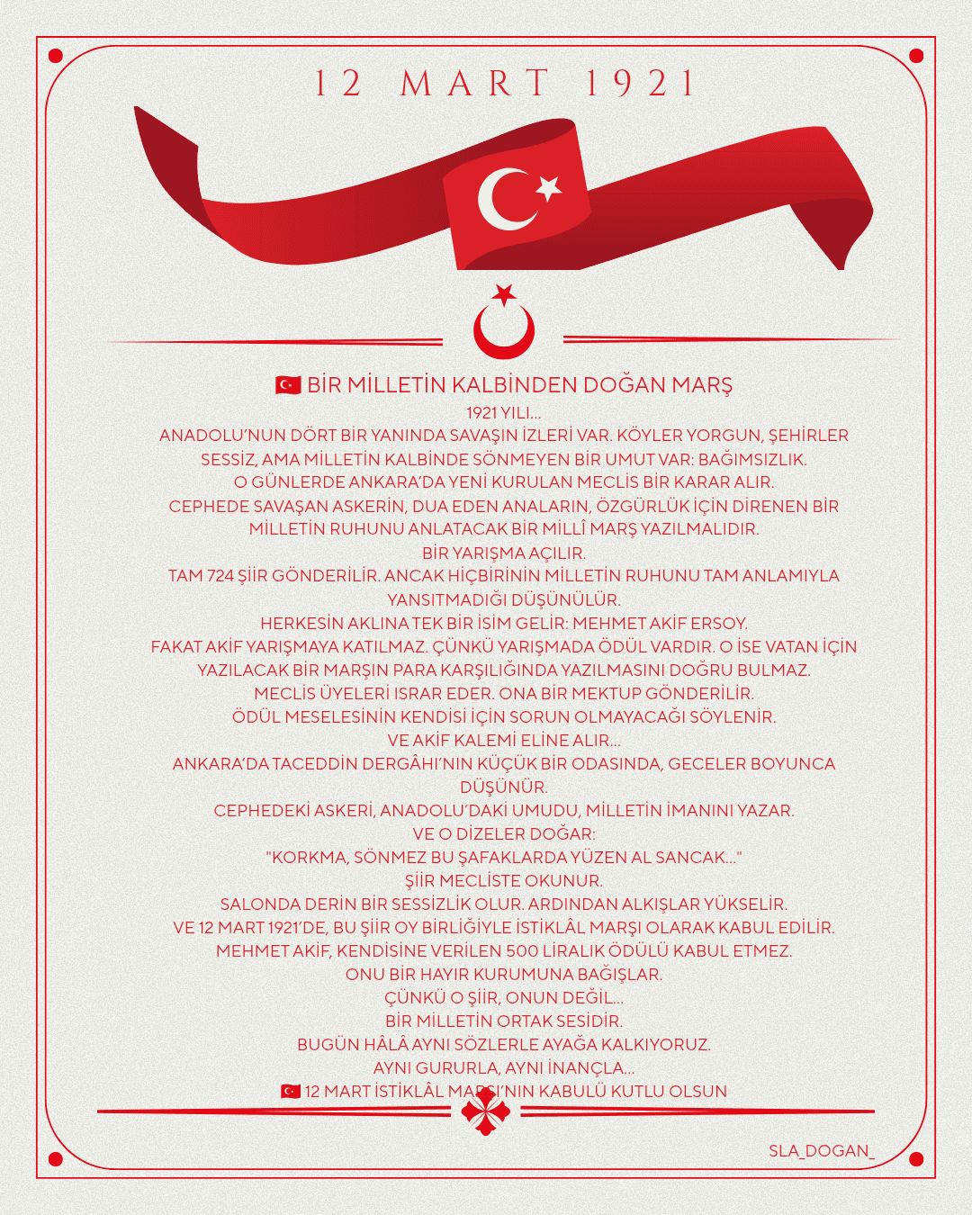 Bej ve Kırmızı Sade İstiklal Marşı'nın Kabulü Instagram Gönderisi_20260312_032035_0000