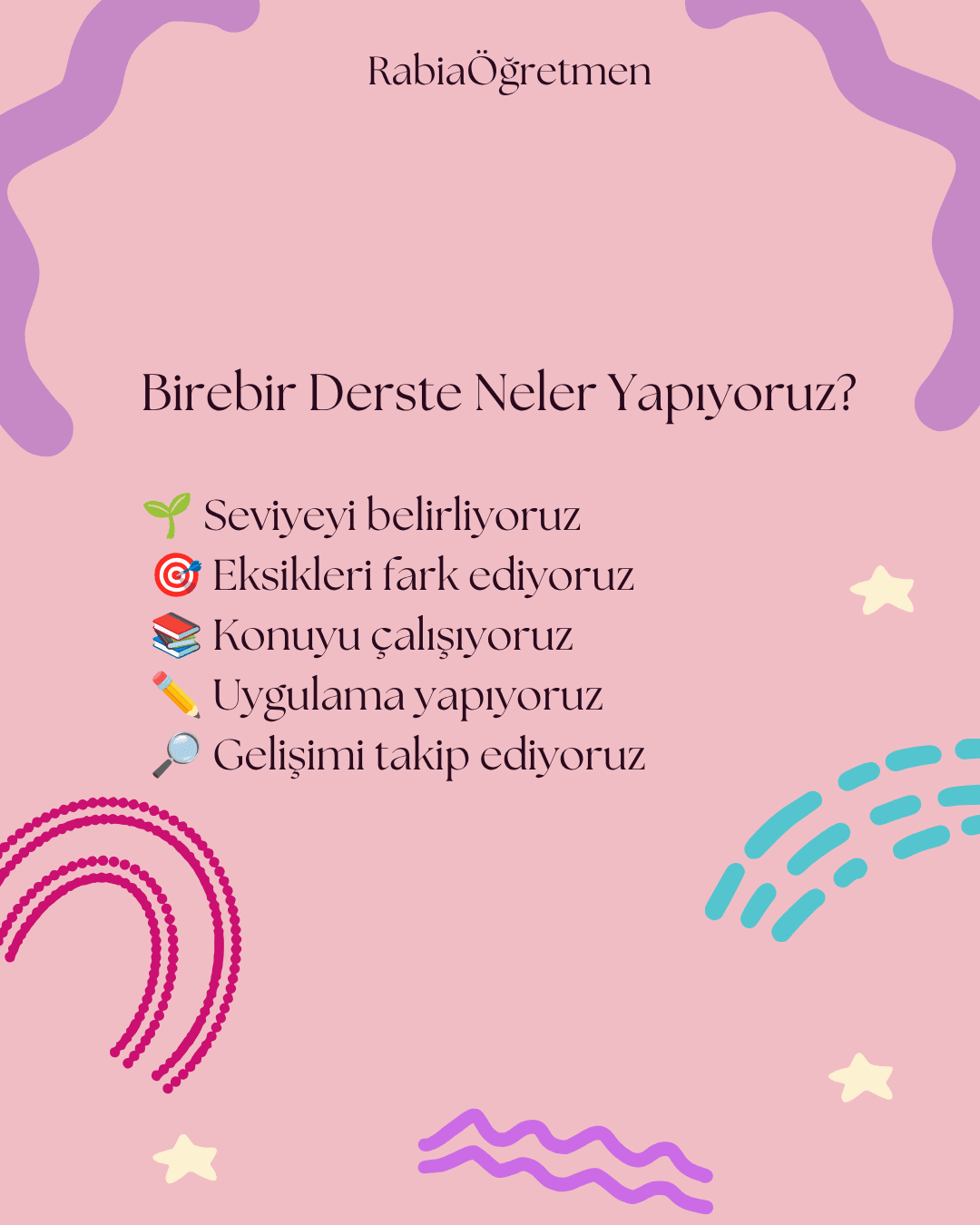 Pembe ve Mor Minimalist Eğitim Poster